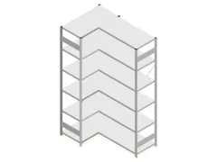 Hoekstelling Hxbxd 2500x1060/1515x535mm Veldlast 900kg 2x6legborden