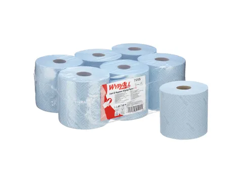Poetsrol WypAll L10 1-laags 19,5x304m 800vel blauw 7255 Pallet