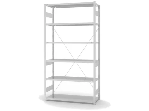 Inhaakstelling Basisveld 2500x1360x535mm 6legborden 230kg Ral7035