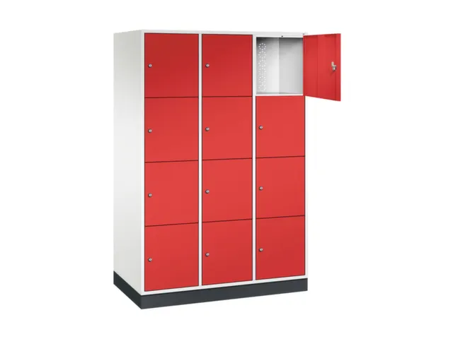 grootvolume-lockersysteem,HxBxD 1950x1220x600mm,3x4vakken,cil.-slot