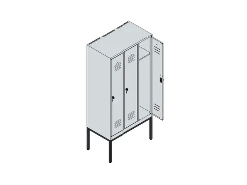 locker,HxBxD 1950x900x500mm,3vak,vak B 300mm,draaigrendel