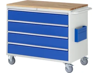 gereedschapswagen 975x1145x650mm beukblad 450kg 4 laden RAL5010 - 1
