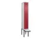 locker met bank,voor scheiding van kleding,HxBxD 2120x300x815mm,1vak