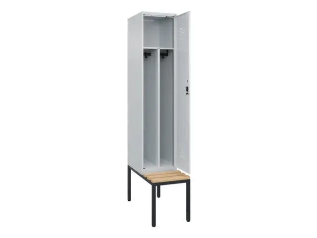 locker met bank,voor scheiding van kleding,HxBxD 2120x400x815mm,1vak