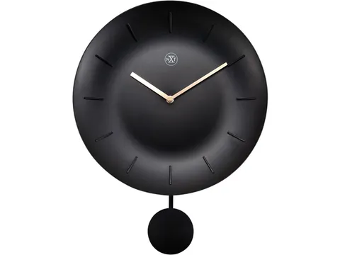 Wandklok nXt Bowl Ø 30cm zwart streepaanduiding