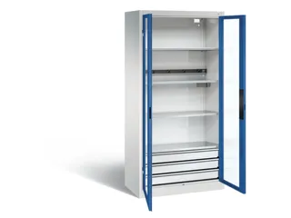 acculaadkast 1950x930x500mm 5stekkerdozen 230V cil.-slot front RAL5010 - 1