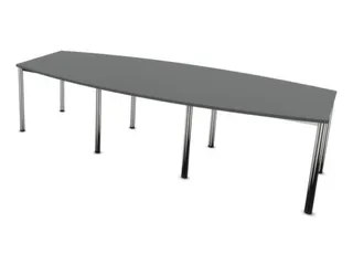 vergadertafel,HxBxD 740x2800x1200mm,vatvormig,MS-donkergrijs - 1