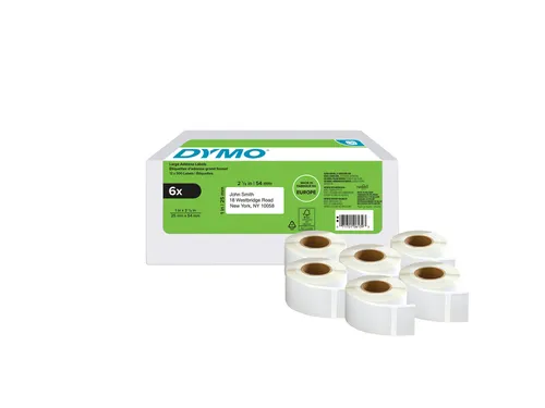Etiket Dymo 2177564 Adressering 25x54mm 6 rollen á 500 stuks wit