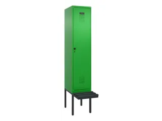 locker met bank,voor scheiding van kleding,HxBxD 2120x400x815mm,1vak - 2