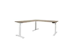 Elektrisch Hoekbureau Dextro Plus 160x200cm Frame Wit Havana Kersen