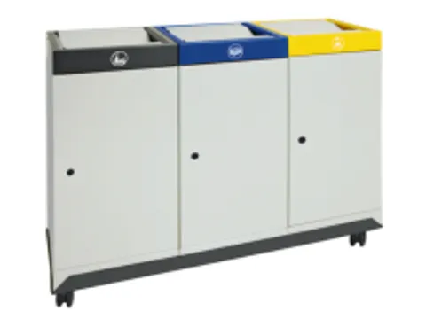 Afvalverzamelstation Vuurremmend 3x 70 Liter 950X1210X380Mm Grijs