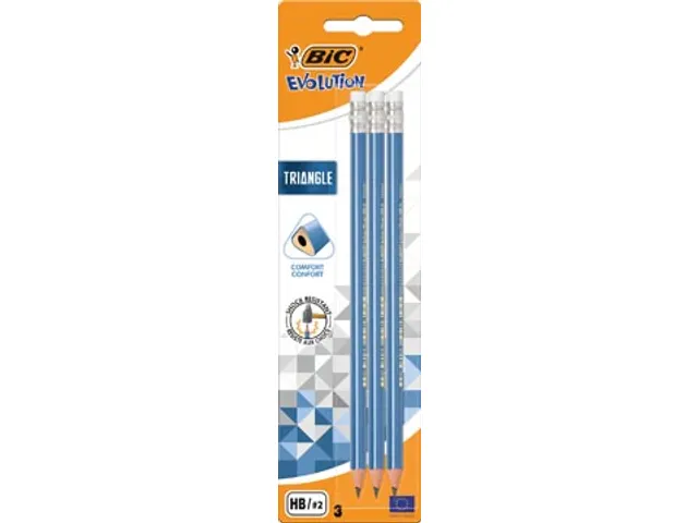 potlood Evolution Triangle met gom blister van 3 stuks