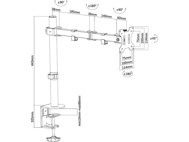 Monitorarm FPMA-D550 1 scherm 10-32 inch Zwart
