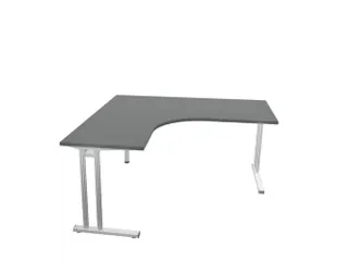 bureau in vrije vorm,HxBxD 740x1600x1600mm,vrije vorm,MS-donkergrijs - 1