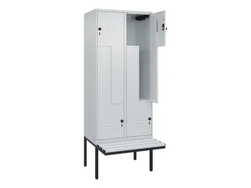 Z-garderobekast,HxBxD 2120x800x815mm,4vak,vak B 400mm,draaigrendel