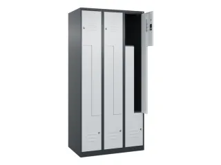Z-garderobekast,HxBxD 1850x900x500mm,vak B 150/300mm,cil.-slot - 2