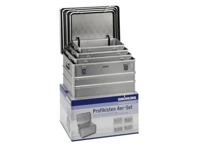 Aluminium Transportkisten 60/85/115/156L Set Van 4Stuks