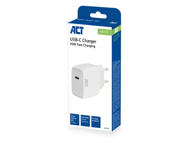 Oplader ACT 35w 1-poort usb c wit