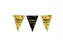 Slinger Folie vlaggen Party Flag Foil 'Happy Birthday' Goud-Zwart 10m