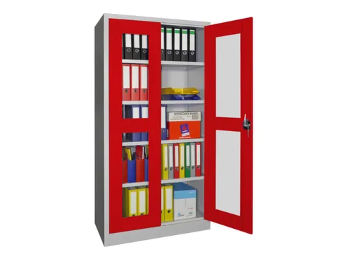 Vitrinekast Hxbxd 1950x1000x500mm Draaideuren Ral7035 Front Ral3000