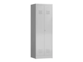garderobekast HxBxD 1800x590x500mm 2vak klink RAL7035 - 1