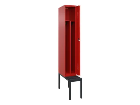 locker met bank,voor scheiding van kleding,HxBxD 2120x300x815mm,1vak
