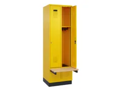 locker met bank,HxBxD 1950x600x815mm,2vak,vak B 300mm,cilinderslot