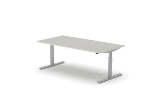 Elektrisch ihv bureau,HxBxD 650-1310x2000x1000mm,blad lichtgrijs
