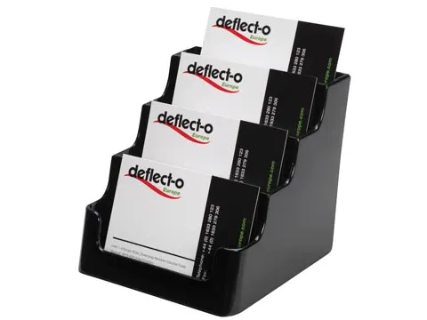 Visitekaarthouder 4 opbergvakken, zwart