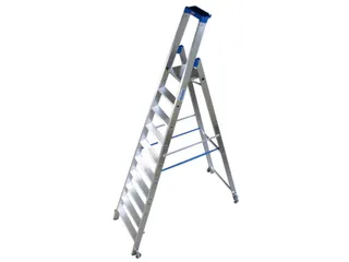 verrijdbare boktrap,eenzijdig,10treden,stand H 2,35m,balk L 3,2m - 2