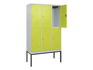 dubbeldekse locker,HxBxD 2120x1200x500mm,3x2vak.,vak B 400mm,cil.-slot - 2