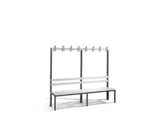 Omkleedbank L 1960Mm Pvc-Zitlatten Enkelzijdige Hakenlijst Ral7021