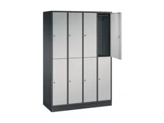 Dubbeldekse garderobekast,HxBxD 1950x1220x500mm,4x2vak.,vak B 260mm