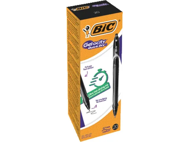 Stylo gel BIC Gel-ocity Quick Dry Medium noir