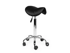 Zadelkruk Office hoog harde wielen Zwart