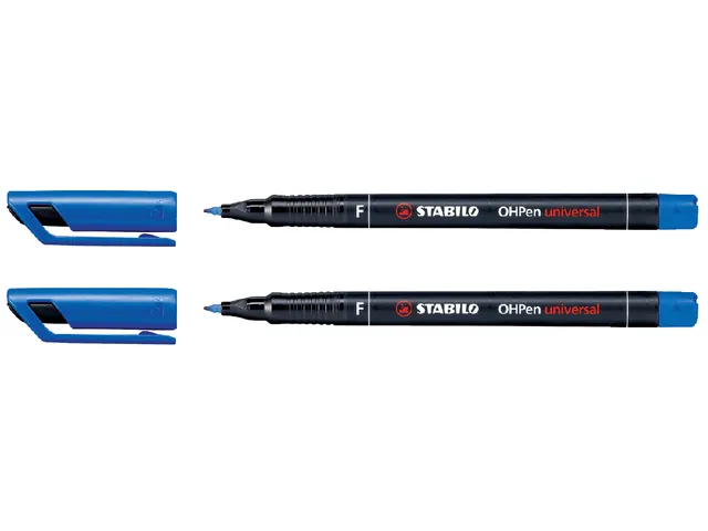 Viltstift STABILO OHpen 842/41 permanent rond fijn blauw