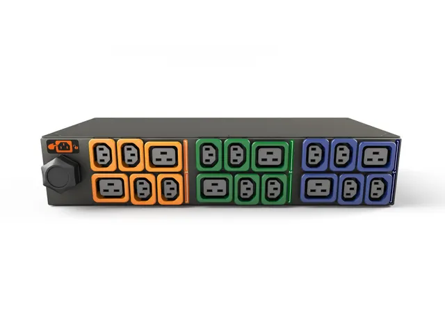 Vertiv Geist GI30107L, Gecontroleerd, 2U, Driefasig, Zwart, Blauw, Gro