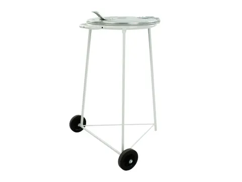 Verrijdbare afvalzakstandaard met verzinkt deksel