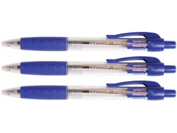 Balpen Quantore Grip drukknop blauw medium