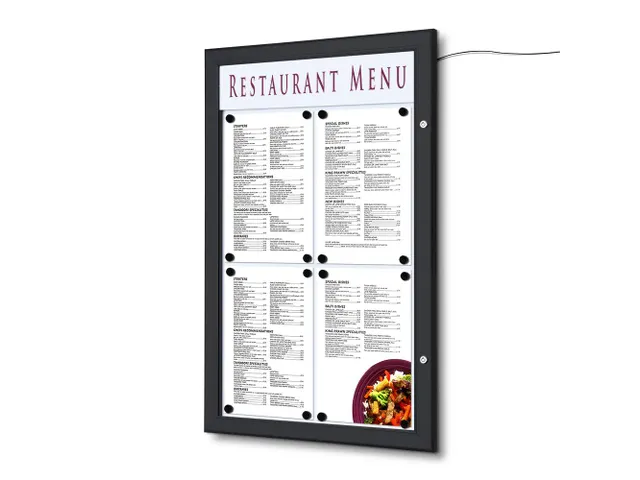 Outdoor Menubord 4x A4 met Logopaneel Staand LED verlicht Zwart