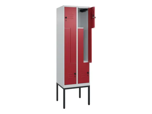 Z-garderobekast,HxBxD 2120x600x500mm,vak B 150/300mm,draaigrendel