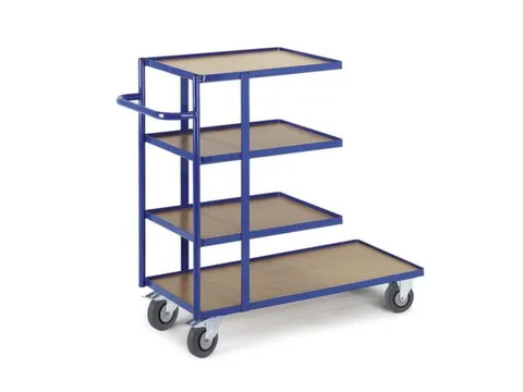 Bijzetwagen 150kg Lxbxh 1210x480x1055mm 4 Etages Hout Ral5010