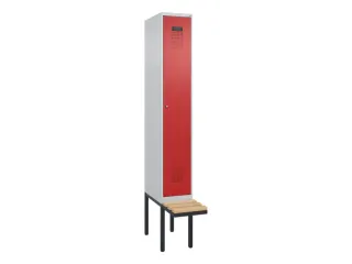 locker met bank,voor scheiding van kleding,HxBxD 2120x300x815mm,1vak - 2