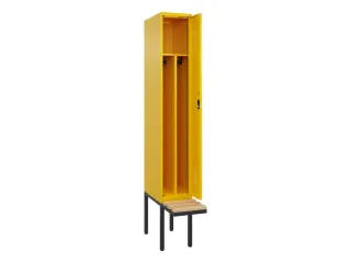 locker met bank,voor scheiding van kleding,HxBxD 2120x300x815mm,1vak - 1