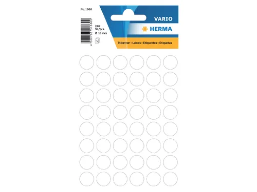 HERMA 1860 Multipurpose etiketten Rond 13mm Wit 240 stuks