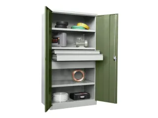 systeemkast,HxBxD 1950x1040x630mm,3xStalen bodem,RAL7035,front RAL6011 - 2