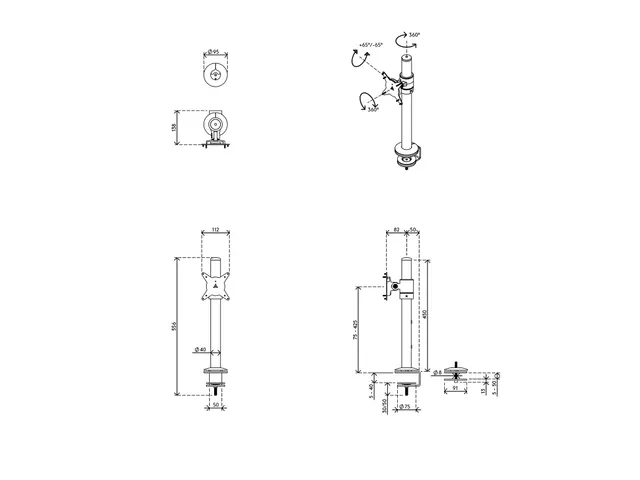 Viewlite Monitorarm 58.100 Wit