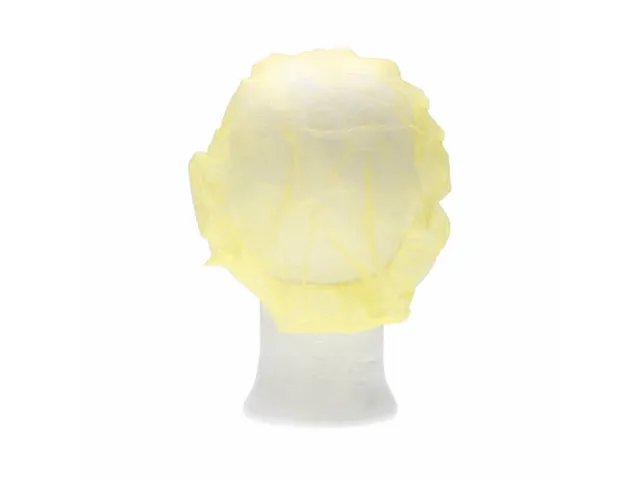 PP non woven haarnet geel 50cm bouffant cap maat M 10x100 Stuks