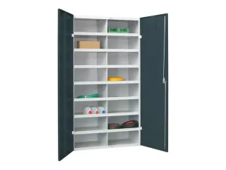Materiaalkast Staal 1800x1000x530mm 16vakken Ral7035 Front Ral7016 - 2