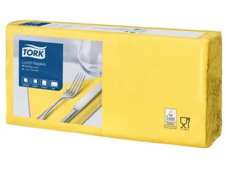 Tork 477841 Lunchservet Geel 33x33cm 2-laags 1/4 vouw 10x200st - 1